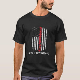 Camiseta Autism Awareness American Flag Unity T-Shirt