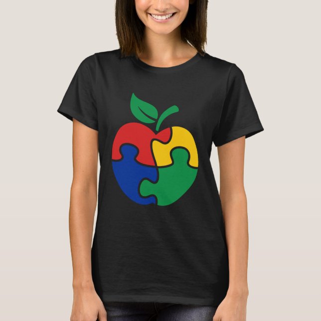 Camiseta Autism Awareness Apple puzzle Autism (Anverso)