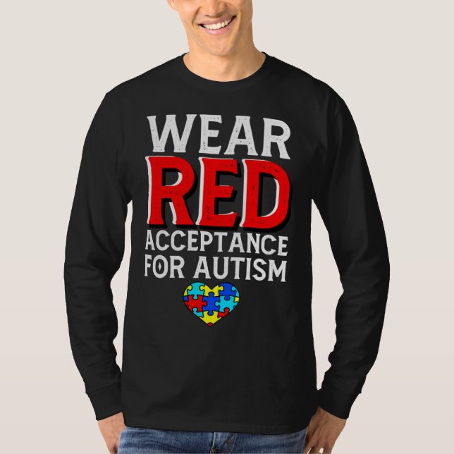Camiseta Autism Awareness April Wear Red Acceptance for Aut (Anverso)