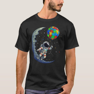 Camiseta Autism Awareness Astronaut Space Puzzle Balloon
