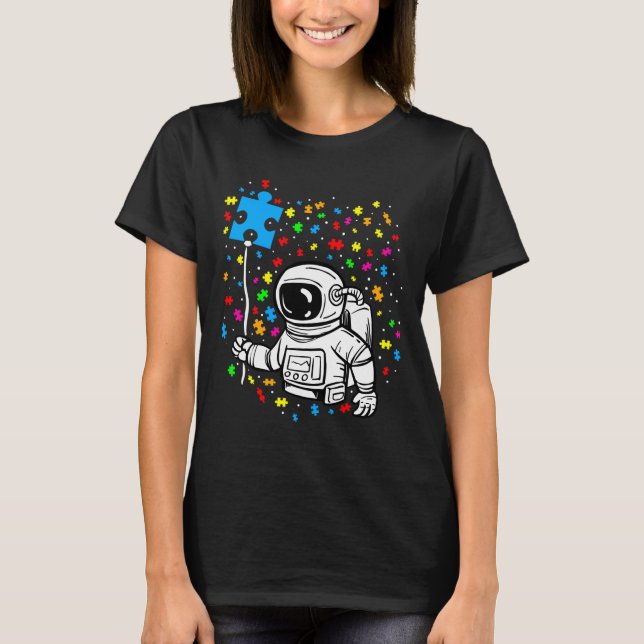 Camiseta Autism Awareness Astronauta Balloon Autism Space K (Anverso)