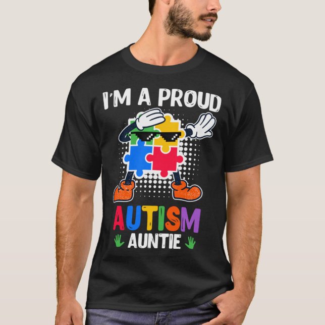 Camiseta Autism Awareness Aunt Autistic Child Diversity  2 (Anverso)