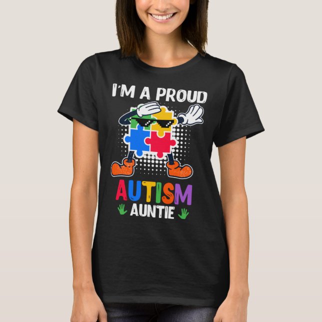 Camiseta Autism Awareness Aunt Autistic Child Diversity  2 (Anverso)