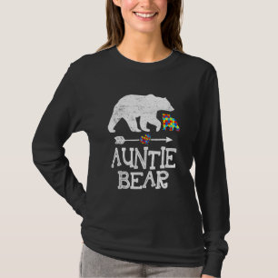 Camiseta Autism Awareness Auntie Bear Puzzle Pizzle Support