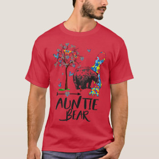 Camiseta Autism Awareness Auntie Bear Support Autistic Adul