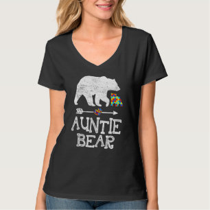 Camiseta Autism Awareness Auntie Bear Support Autistic Adul