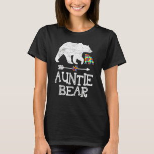 Camiseta Autism Awareness Auntie Bear Support Autistic Adul