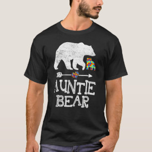 Camiseta Autism Awareness Auntie Bear Support Autistic Adul