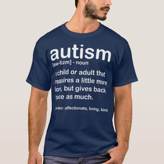 Camiseta Autism Awareness Autism Definition Para Mamá Papá (Anverso)