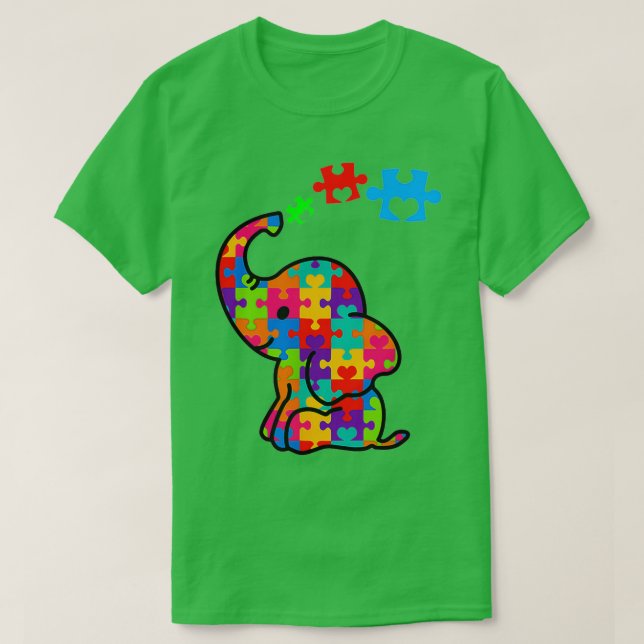 Camiseta Autism Awareness Autism Elephant Autism Mom Gift L (Diseño del anverso)