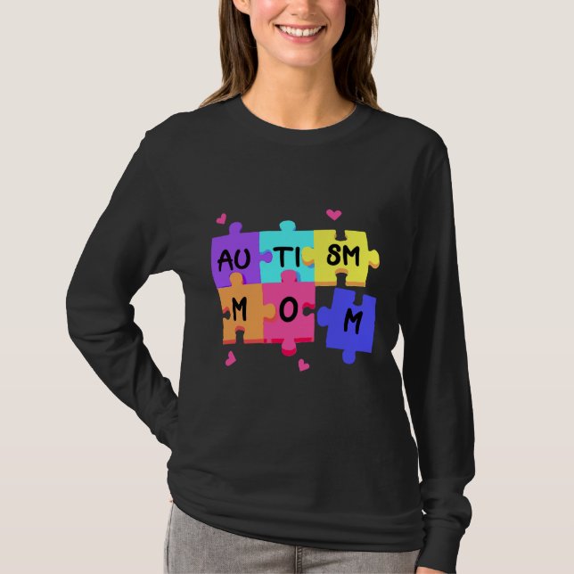 Camiseta Autism Awareness Autism Support Mom Women (Anverso)