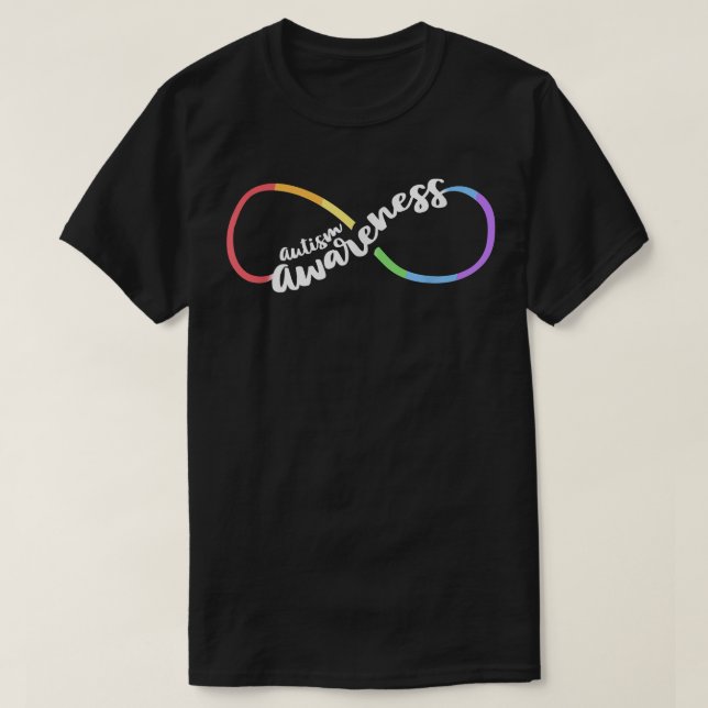 Camiseta Autism Awareness Autistic Acceptance Rainbow Infin (Diseño del anverso)