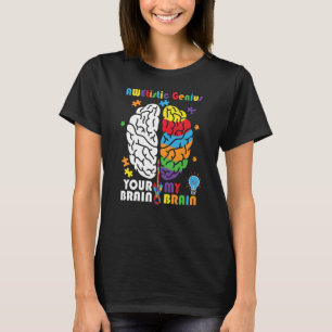 Camiseta Autism Awareness Awetistic Genius Braus Autistic
