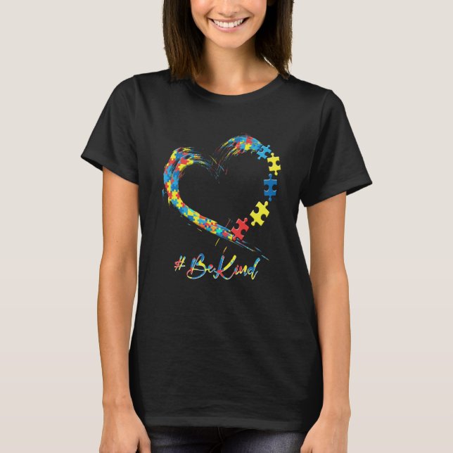 Camiseta Autism Awareness Be Kind Kindness Heart Puzzle (Anverso)