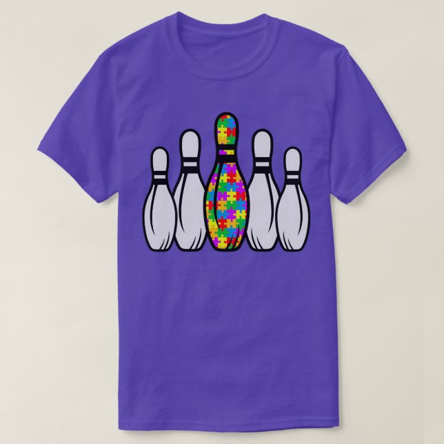 Camiseta Autism Awareness Bowling Sport Puzzle Different Mo (Diseño del anverso)