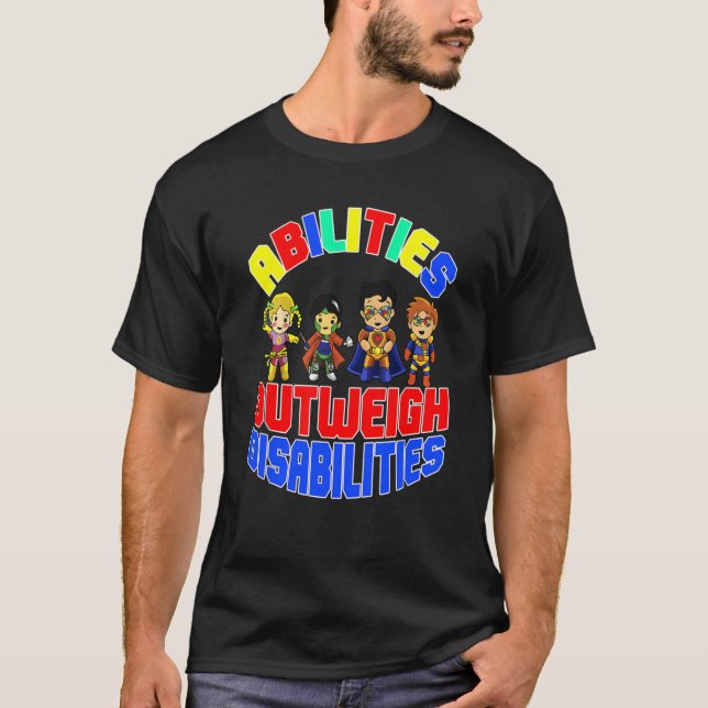 Camiseta Autism Awareness Boy Abilities Outweigh Disabiliti (Anverso)