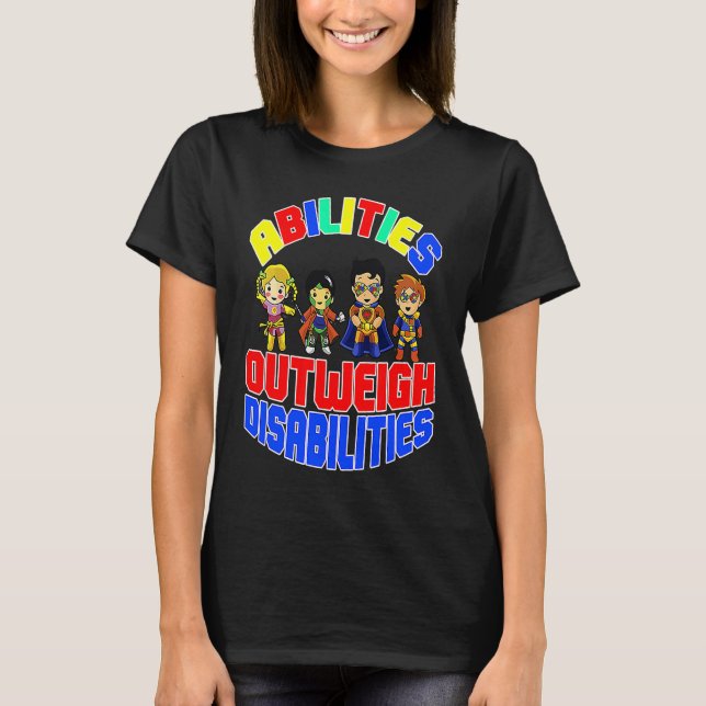 Camiseta Autism Awareness Boy Abilities Outweigh Disabiliti (Anverso)