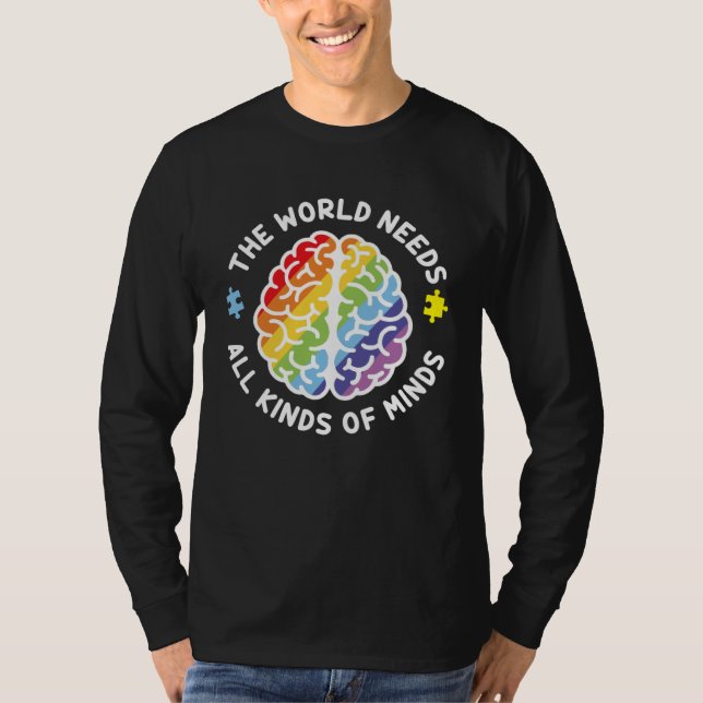 Camiseta Autism Awareness Brain The World Needs All Kinds O (Anverso)