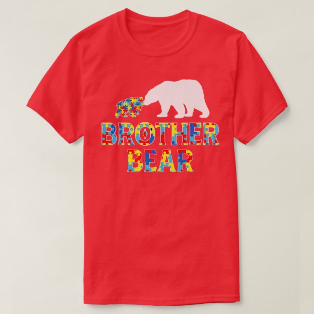 Camiseta Autism Awareness Brother Bear Support Autistic Pre (Diseño del anverso)