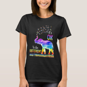 Camiseta Autism Awareness Butterfly Elephant Está bien ser