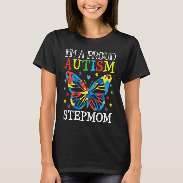 Camiseta Autism Awareness Butterfly I'm a Proud Autism Step (Anverso)