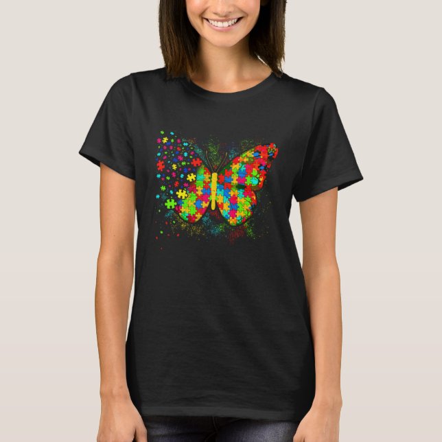 Camiseta Autism Awareness Butterfly Men Women Kids Autism A (Anverso)