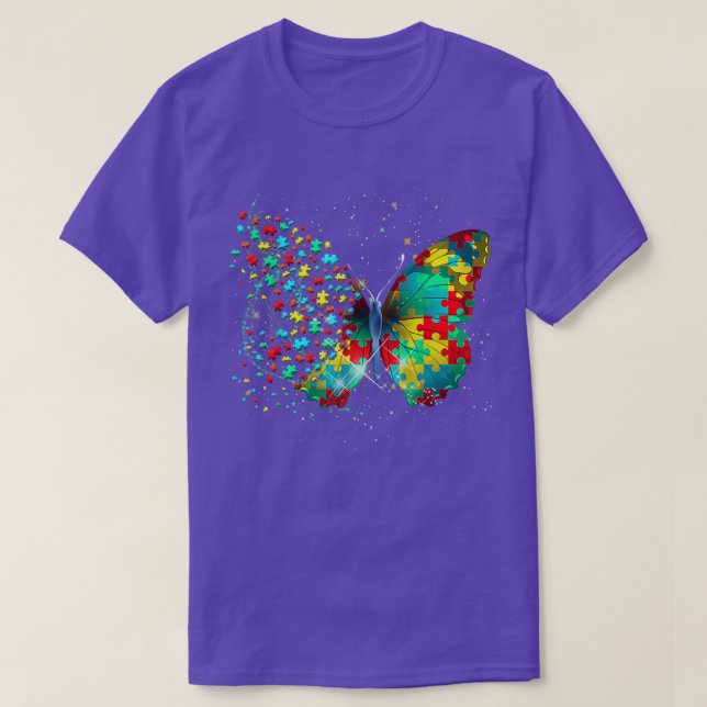 Camiseta Autism Awareness Butterfly Peace Lover Gift Men Wo (Diseño del anverso)