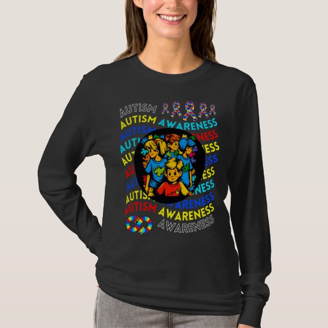 Camiseta Autism Awareness Children For Teacher Autism Moms  (Anverso)