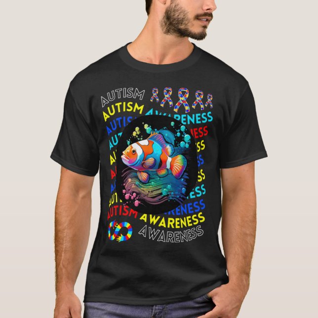 Camiseta Autism Awareness Clown Fish For Teacher Autism Mom (Anverso)