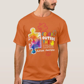 Camiseta Autism Awareness Color fuera de la línea