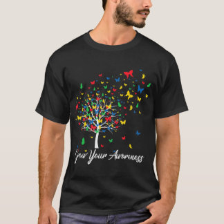 Camiseta Autism Awareness Colorful Butterfly Tree Grove You