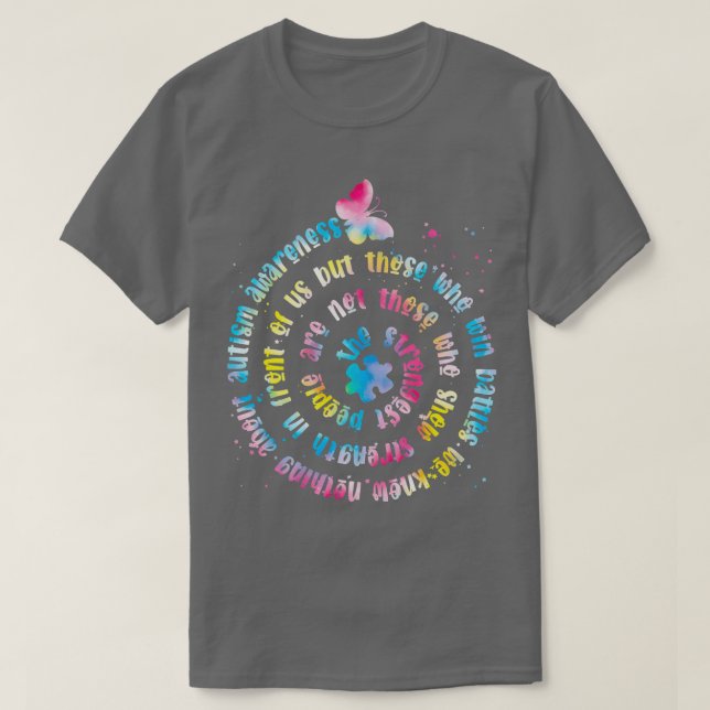 Camiseta Autism Awareness Cul Butterfly Puzzle Graphics Au (Diseño del anverso)