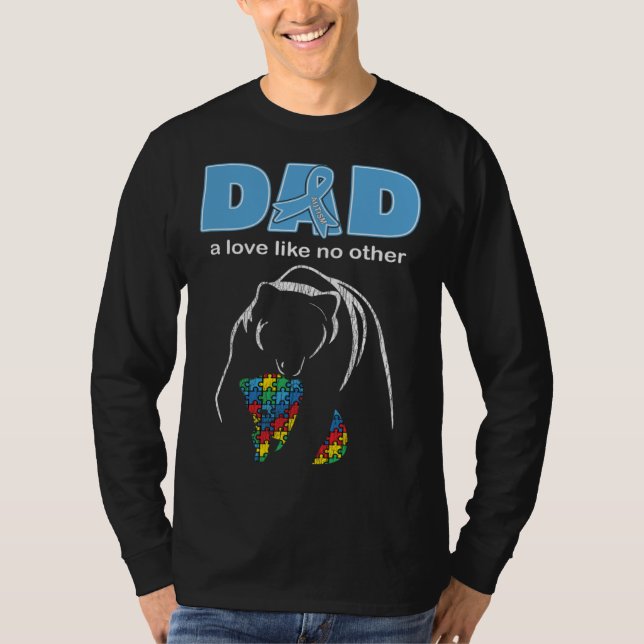 Camiseta Autism Awareness Dad Father Love Proud Autism Son  (Anverso)
