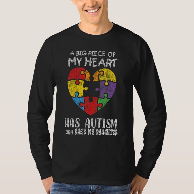 Camiseta Autism Awareness  Dad Mom Daughter Autistic Kids A (Anverso)
