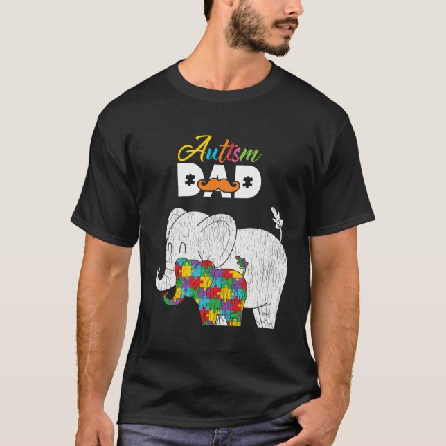 Camiseta Autism Awareness Dad Proud Autistic Son Daughter E (Anverso)