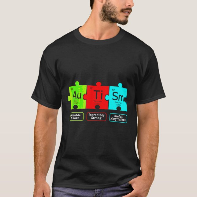 Camiseta Autism Awareness Day Puzzle Chemical Element Chemi (Anverso)