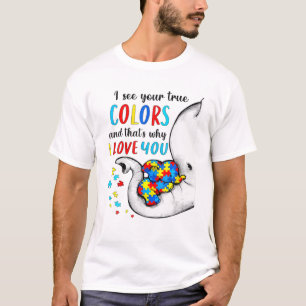 Camiseta Autism Awareness Elephan Veo tus verdaderos colore
