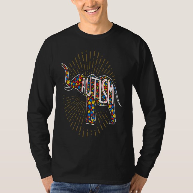 Camiseta Autism Awareness Elephant  Boys Kids Men Girls Wom (Anverso)
