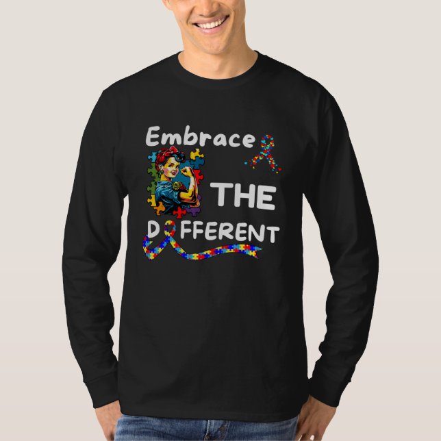 Camiseta Autism Awareness Embrace Different Unmasking Autis (Anverso)