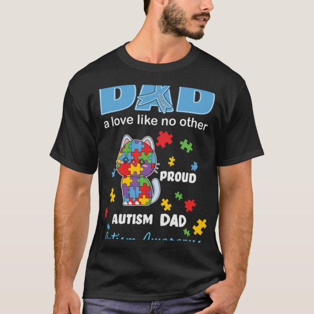 Camiseta Autism Awareness Father Love Proud Autism Son Daug (Anverso)