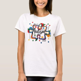 Camiseta Autism Awareness Floral Puzzle Piece Dignity Inclu