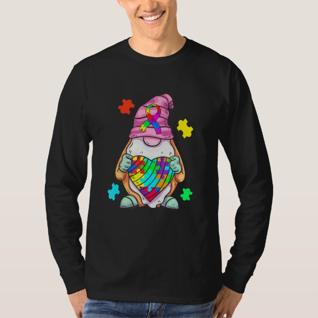 Camiseta Autism Awareness Gnome Hugging Heart Acceptance Wo (Anverso)