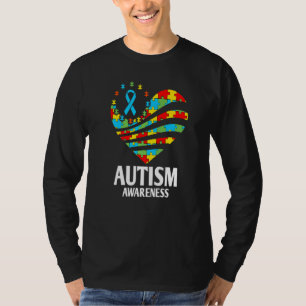 Camiseta Autism Awareness Heart Orgulloso Apoyo Mes Abril