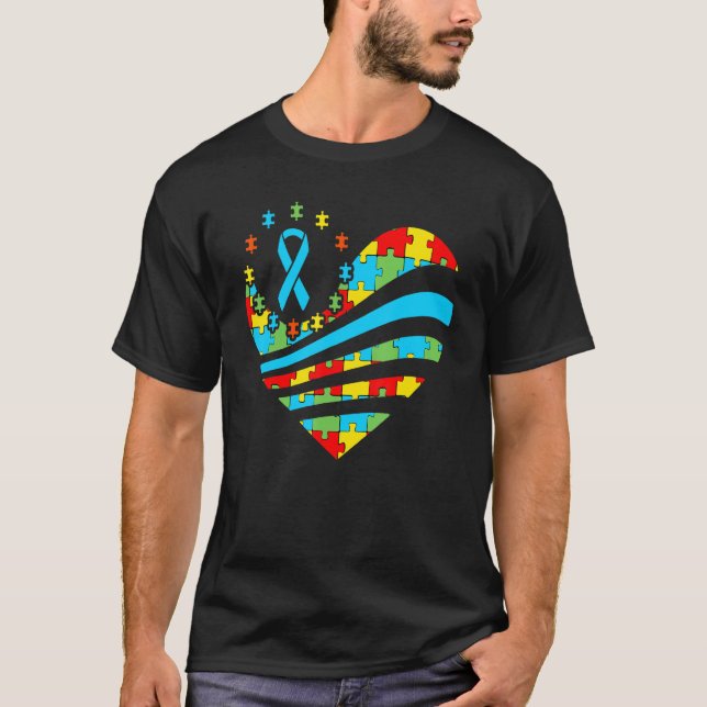 Camiseta Autism Awareness Heart Support Autistic Mes Ki (Anverso)