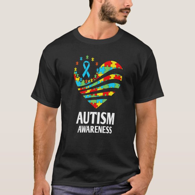 Camiseta Autism Awareness Heart Support Autistic Mes Kid (Anverso)