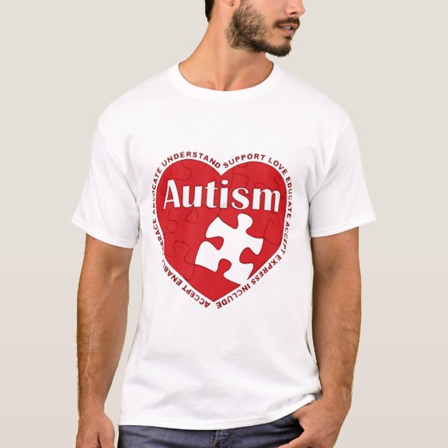 Camiseta Autism Awareness Heart Tshirt Gift (Anverso)