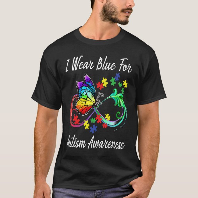 Camiseta Autism Awareness I Wear Blue For Autism Awareness (Anverso)