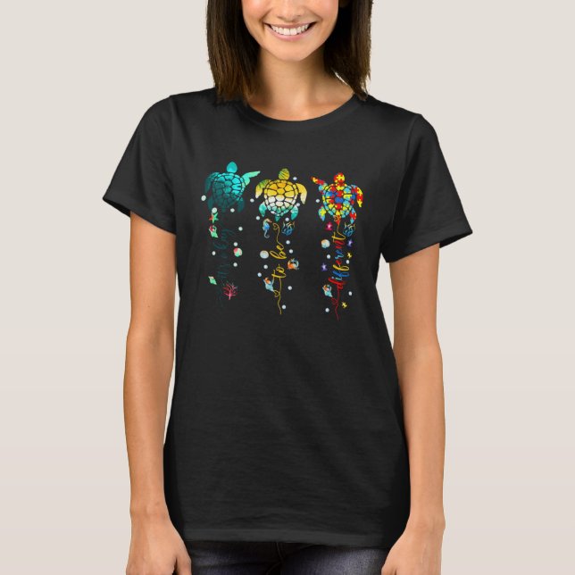 Camiseta Autism Awareness Its Ok To Be Different Sea Turtle (Anverso)