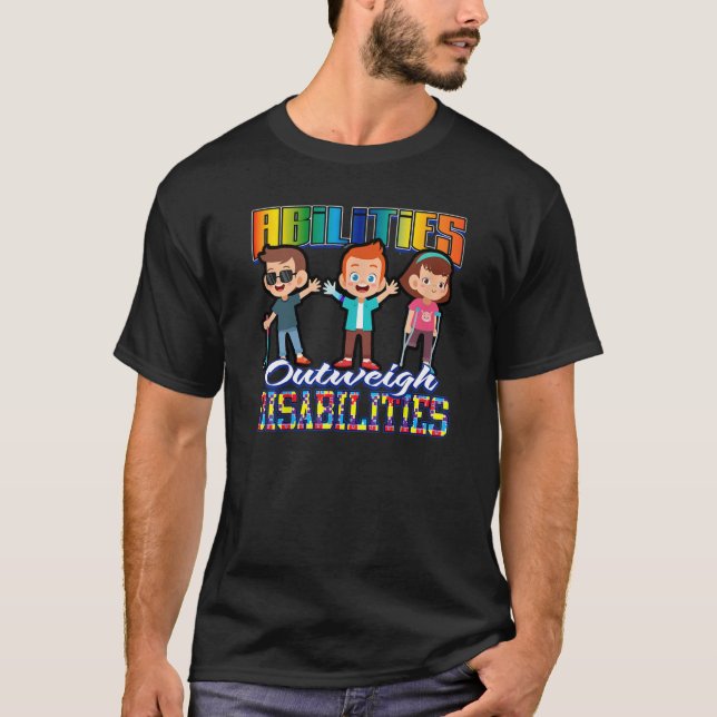 Camiseta Autism Awareness Kids Abilities Outweigh Disabilit (Anverso)