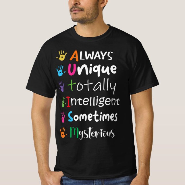 Camiseta Autism Awareness Kindness  Always Unique Totally  (Anverso)